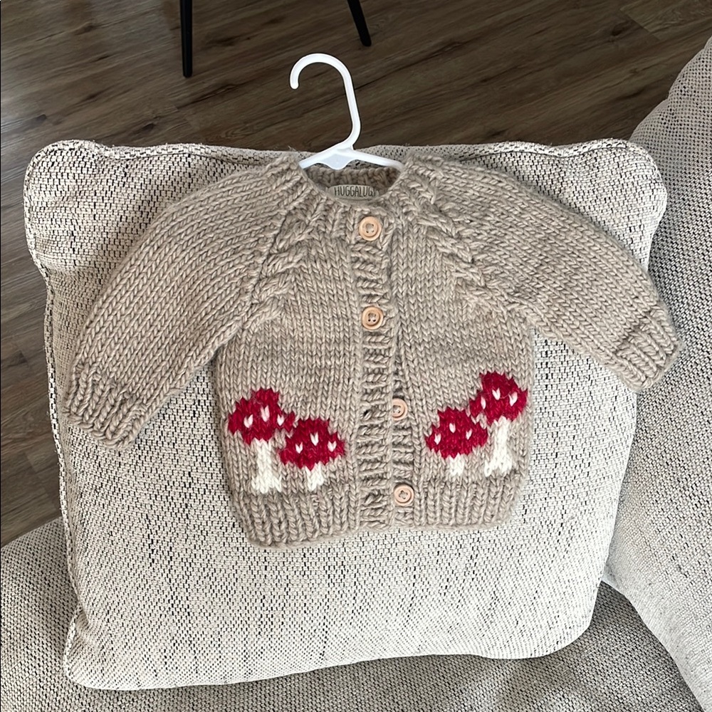 Mushroom Knit Baby Cardigan